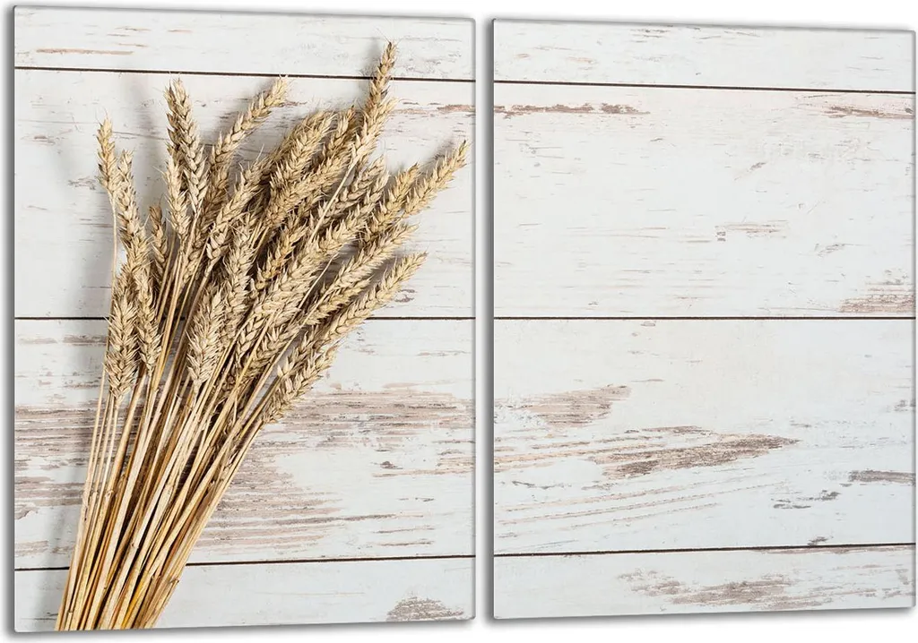 Copertura Piano Cottura in Vetro 2x 40x52 cm Legno di Grano Elegance