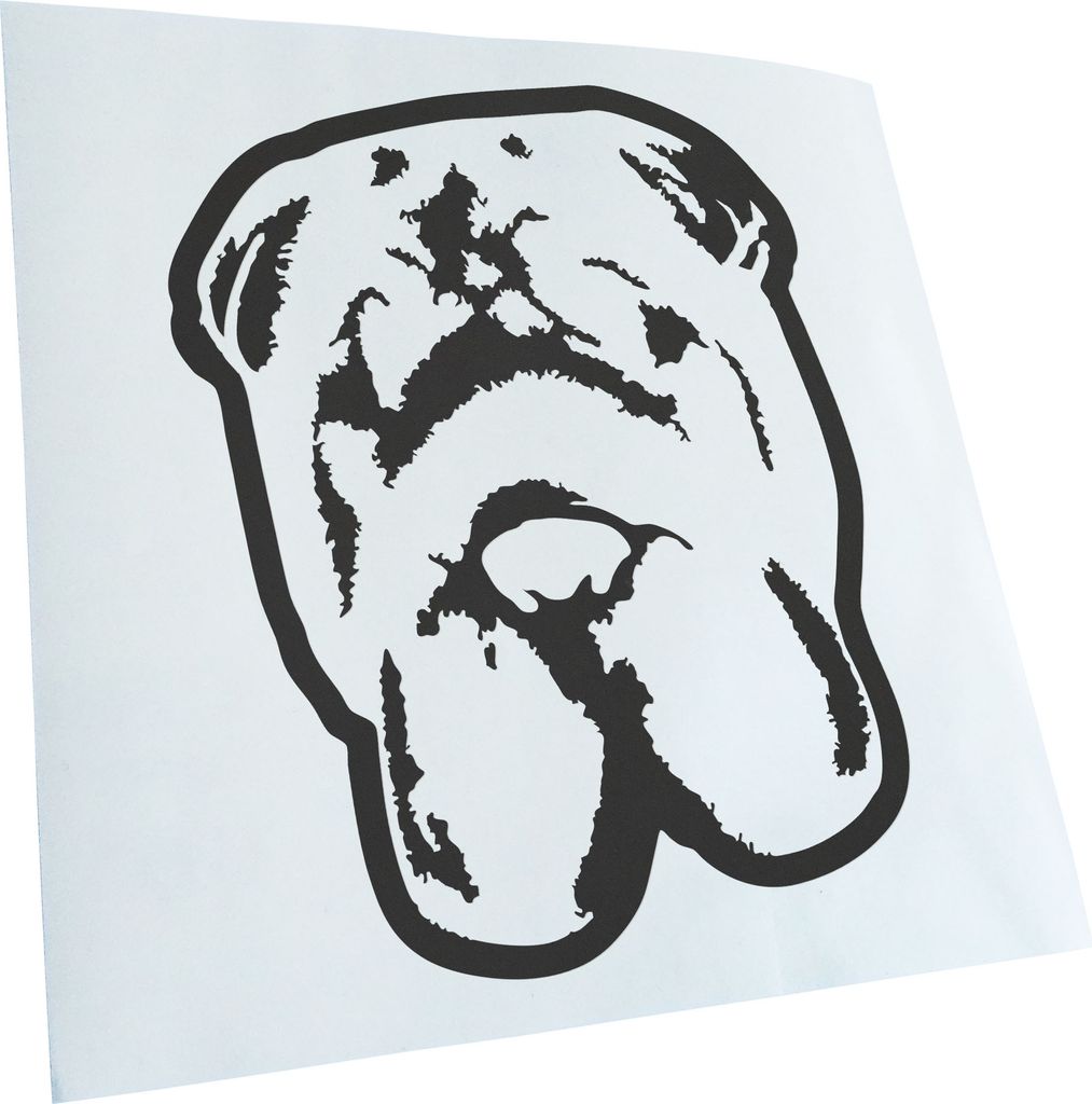 Kiwistar - Autoaufkleber - Chinese Shar Pei Hund - Dunkelgrau - 40x31cm - Aufkleber für Auto, Laptop, Fahrrad, LKW, Motorrad Mehrfarbig JDM Decal ...