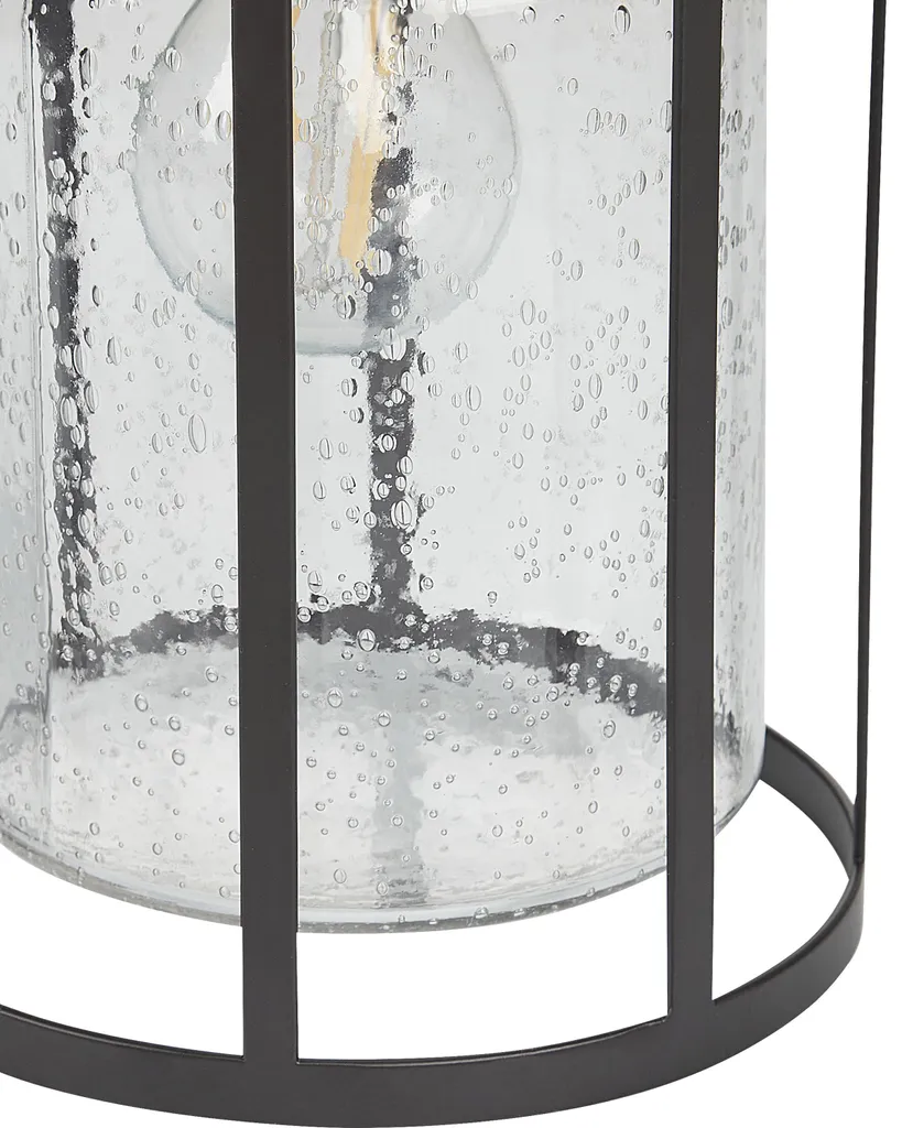 Lanterne Murale Extérieure Noire Design Vintage en Fer et Verre 36cm - 8