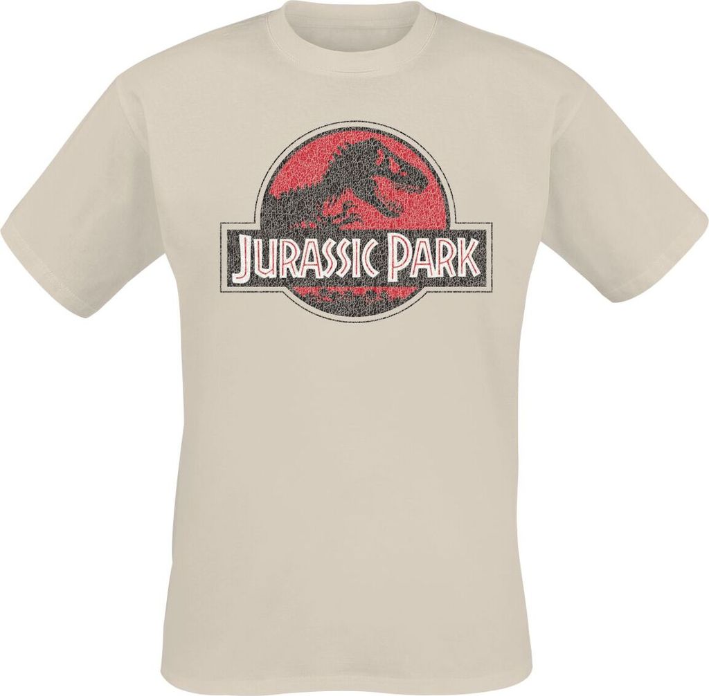 Jurassic Park T-Shirt Herren Grunge Logo Jurassic sand XXL