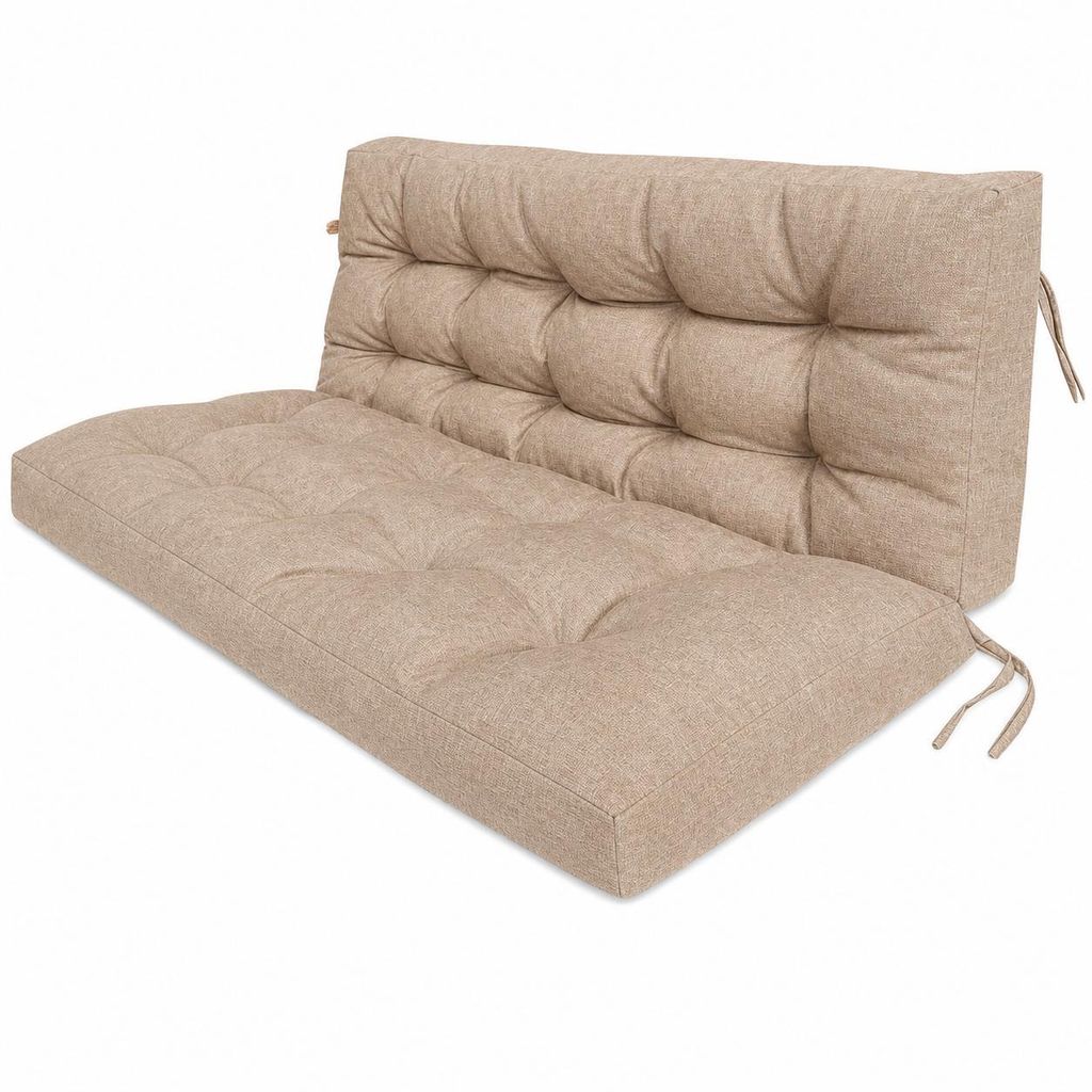 Cuscino per dondolo da giardino Blomster beige 148 cm con 2 Immagine del prodotto 