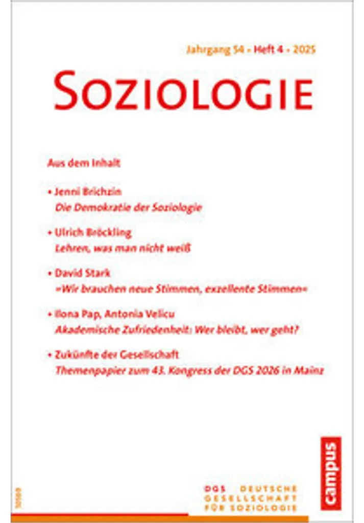 Magazine Soziologie 4/2025 - Revue Académique des Sciences Sociales