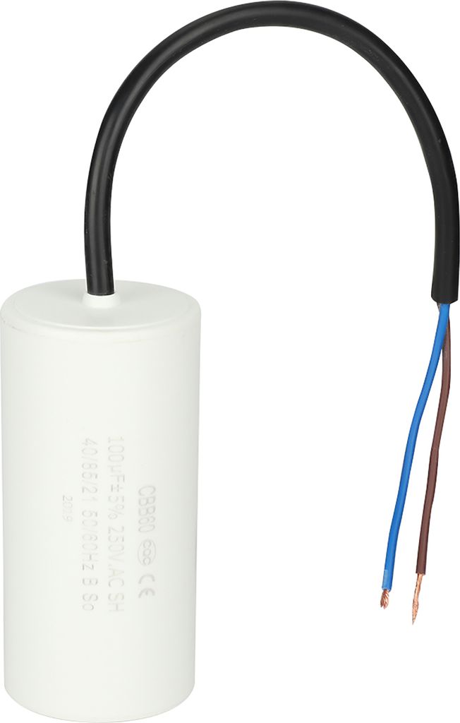 Kondenzátor CBB60 s drátovým vedením 250V AC 100uF 50/60Hz Obrázek produktu 