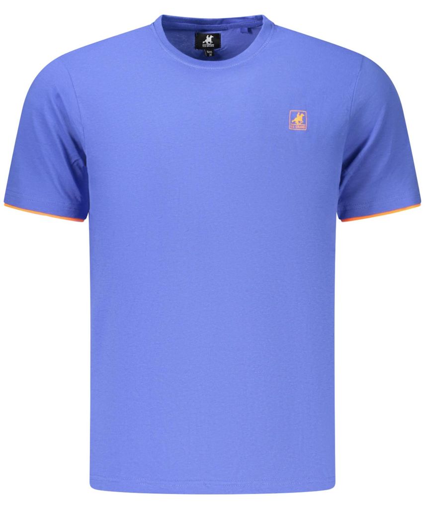 Stylisches Herren T-Shirt Blau – Kurzarm mit Erhabenem Logo-Druck