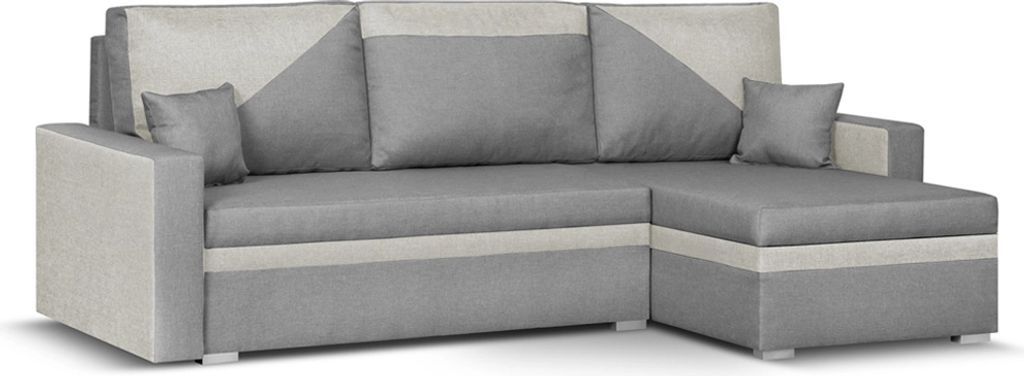 ASTO1 Ecksofa mit Schlaffunktion - Grau/Creme