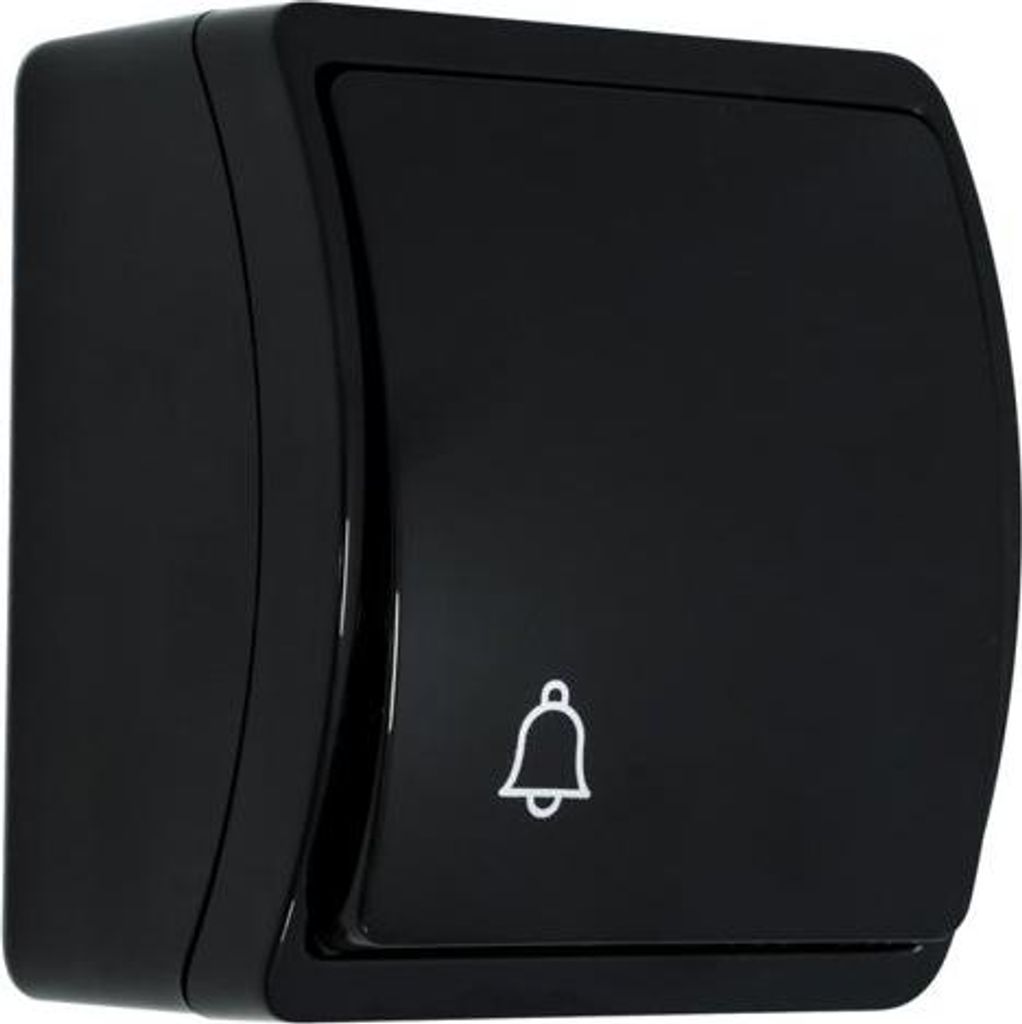 Campanello a pulsante resistente agli spruzzi, nero, IP44 Immagine del prodotto 