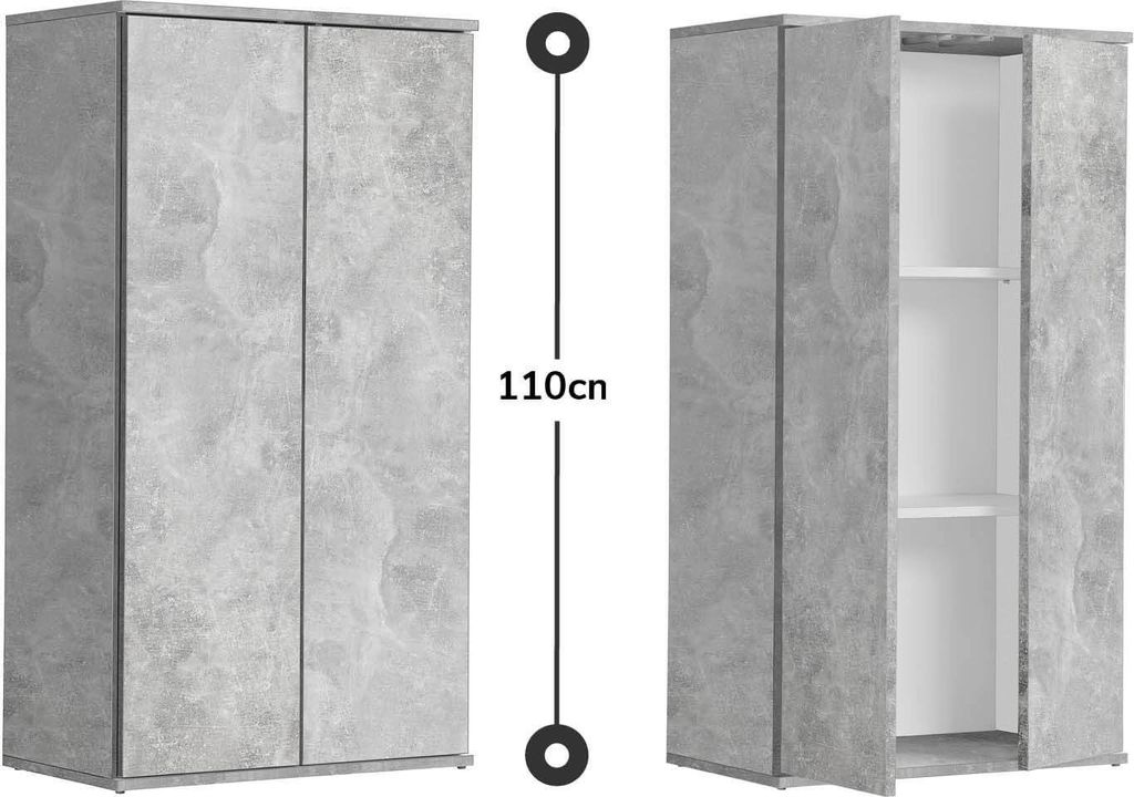 mokebo Mehrzweckschrank 60 cm Breite 'Der Schlanke', schmaler Aktenschrank oder Haushaltsschrank in 60x110x34 cm (B/H/T), auch als Büroschrank o...