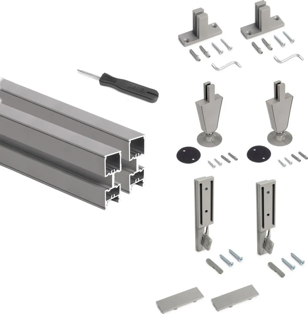 Structure de rayonnage Zero gris pierre pour étagère sol-mur - 2 pcs