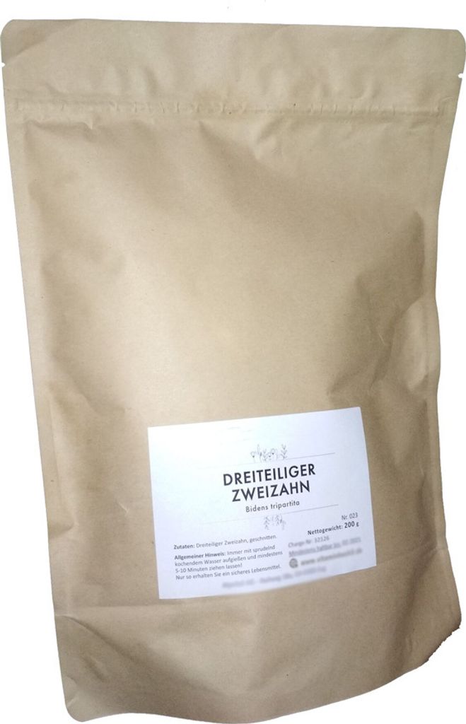Dreiteiliger Zweizahn (lat. Bidens tripartita, rus. Produktbild 