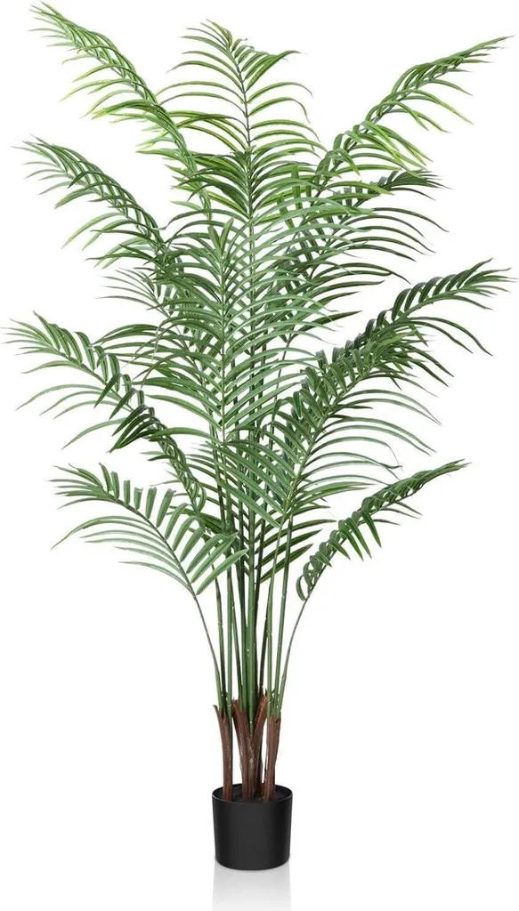 Grand palmier artificiel 150cm avec feuillage dense et pot inclus