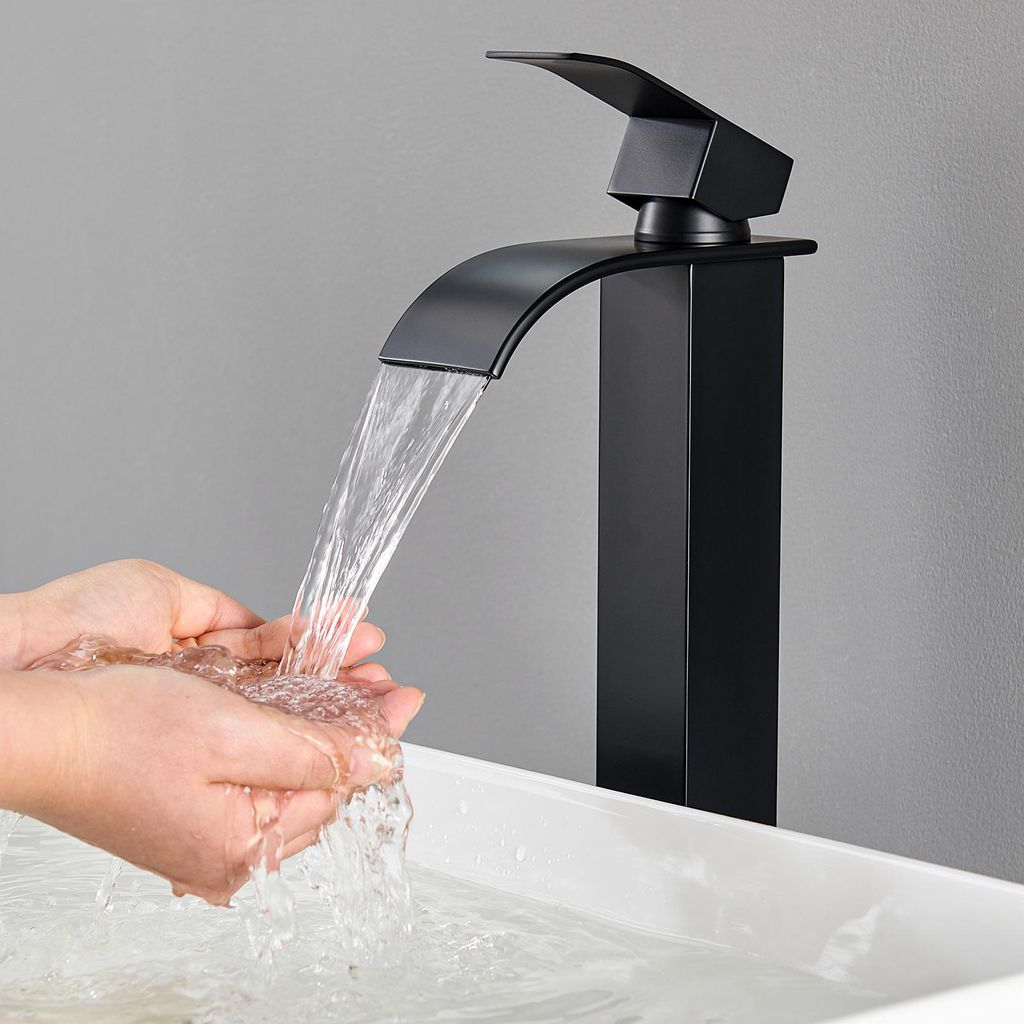 Cecipa Wasserfall Wasserhahn Bad Waschtischarmatur Matt Produktbild 