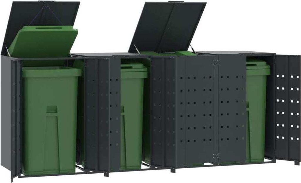vidaXL Box pour poubelles 4 tonnes anthracite 276x79x117 cm Image du produit 
