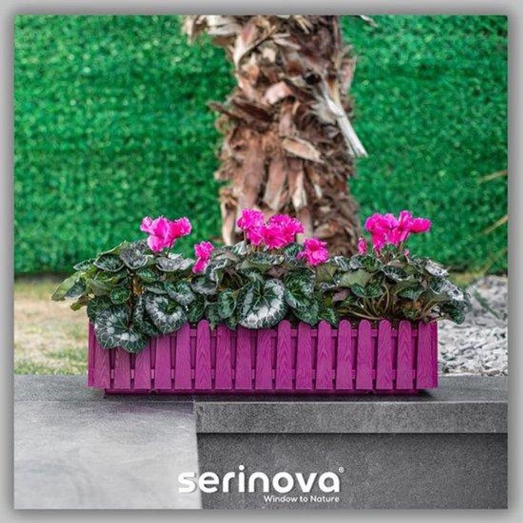 Luxe Blumentopf Fuchsia Holzoptik Istanbul 55 cm x 20 cm mit Wasserabfluss für Innen und Außen