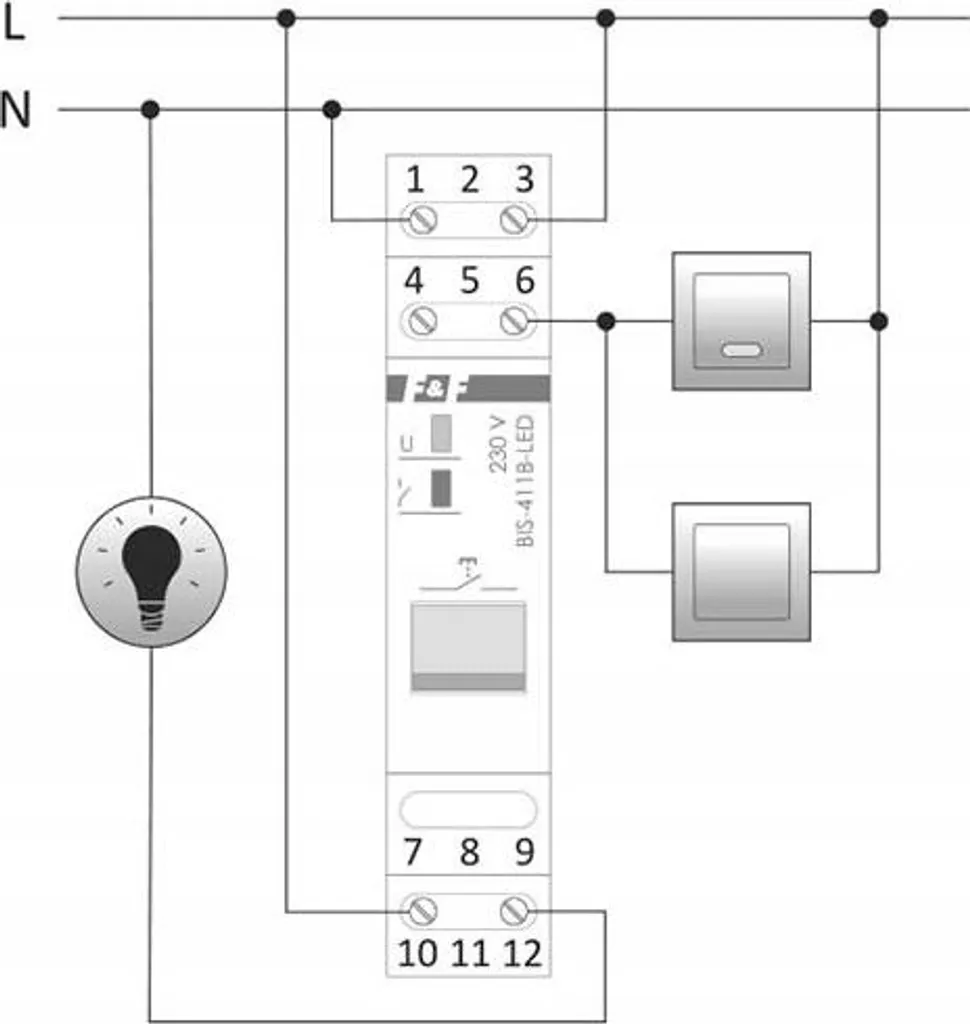 Télérupteur électronique rail DIN BIS-411B-LED pour éclairage LED - 9