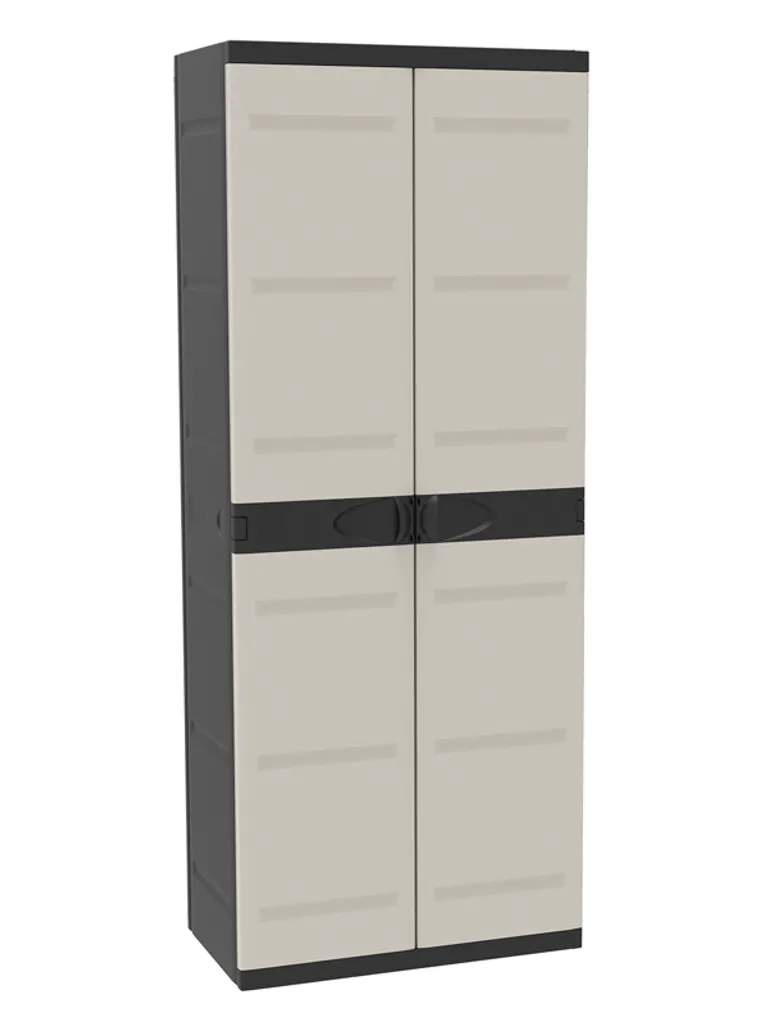 Armoire de rangement Plastiken Alb blanc et marron pour vêtements