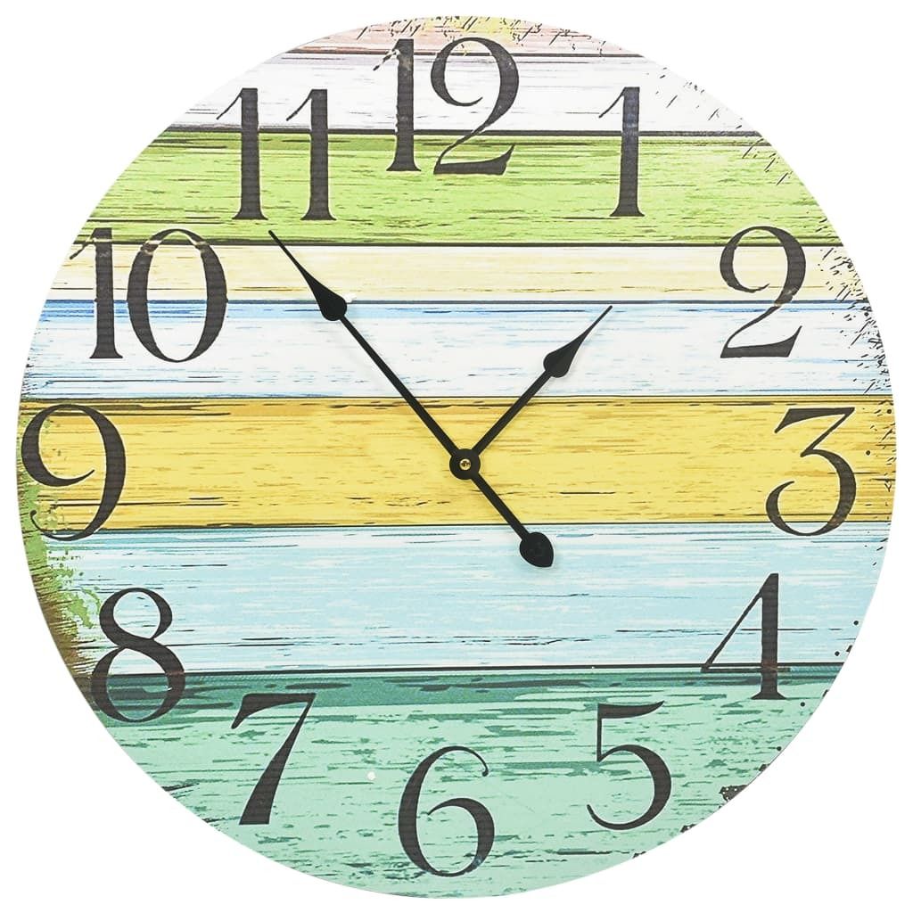vidaXL Zegar ścienny wielokolorowy 60 cm MDF Zdjęcie produktu 