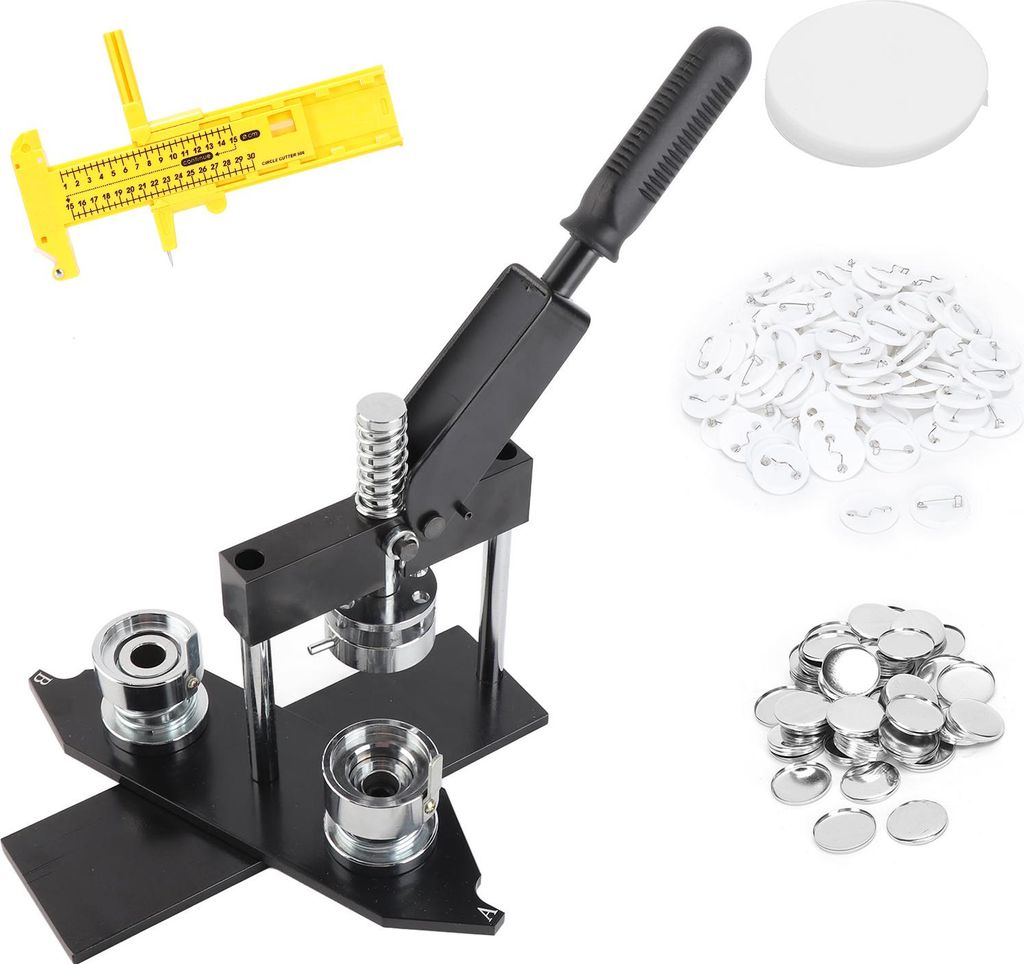 Abzeichen-Pressmaschine, Papierschneider-Set, drehbarer Typ, manuelles 32-mm-Button-Stempel-Maker-Set