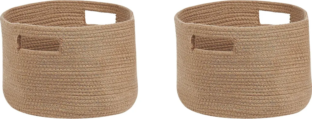 Lot de 2 paniers en coton beige Chiniot Lumarko pour rangement maison