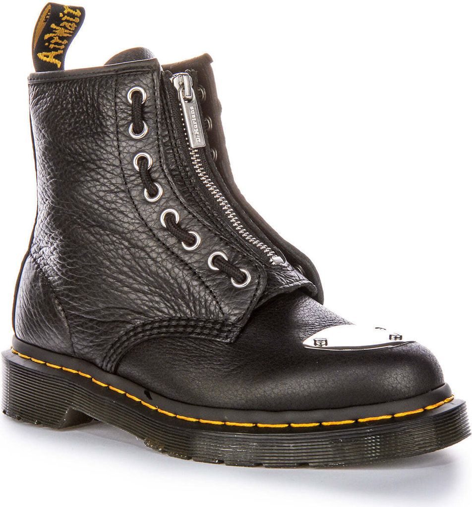 Dr. Martens 1460 Zehenplatte Funktionale Arbeitskleidung Metall Damen Leder Stiefeletten in Schwarz – undefined / Schwarz