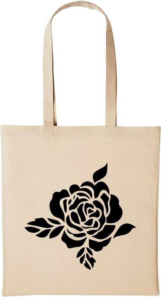 Huuraa Baumwollbeutel Rose Geschenk Einkaufstasche Natural 10 Liter Baumwolle Rose Accessoire