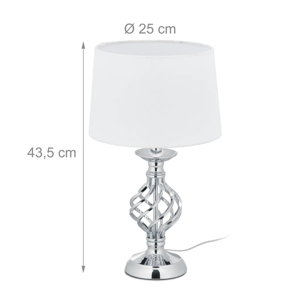 Relaxdays Lampada da Tavolo Moderna Dimmerabile - Touch Design E14 - 4