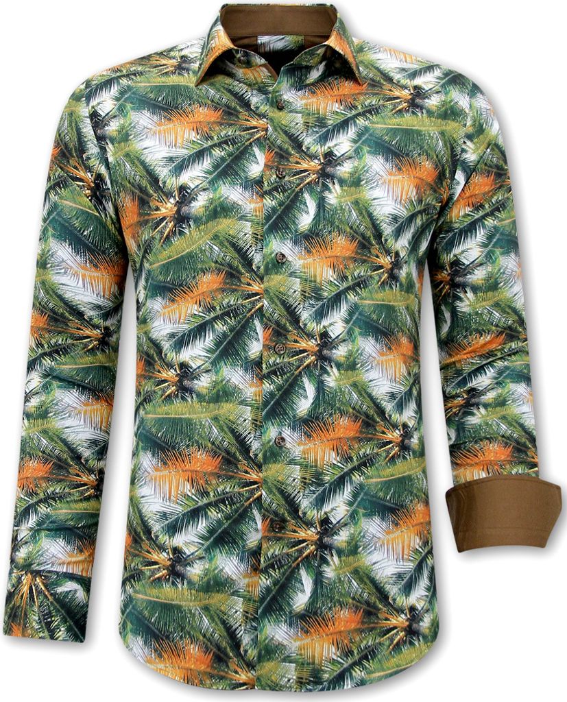 Tropical Print Bluse - XXL