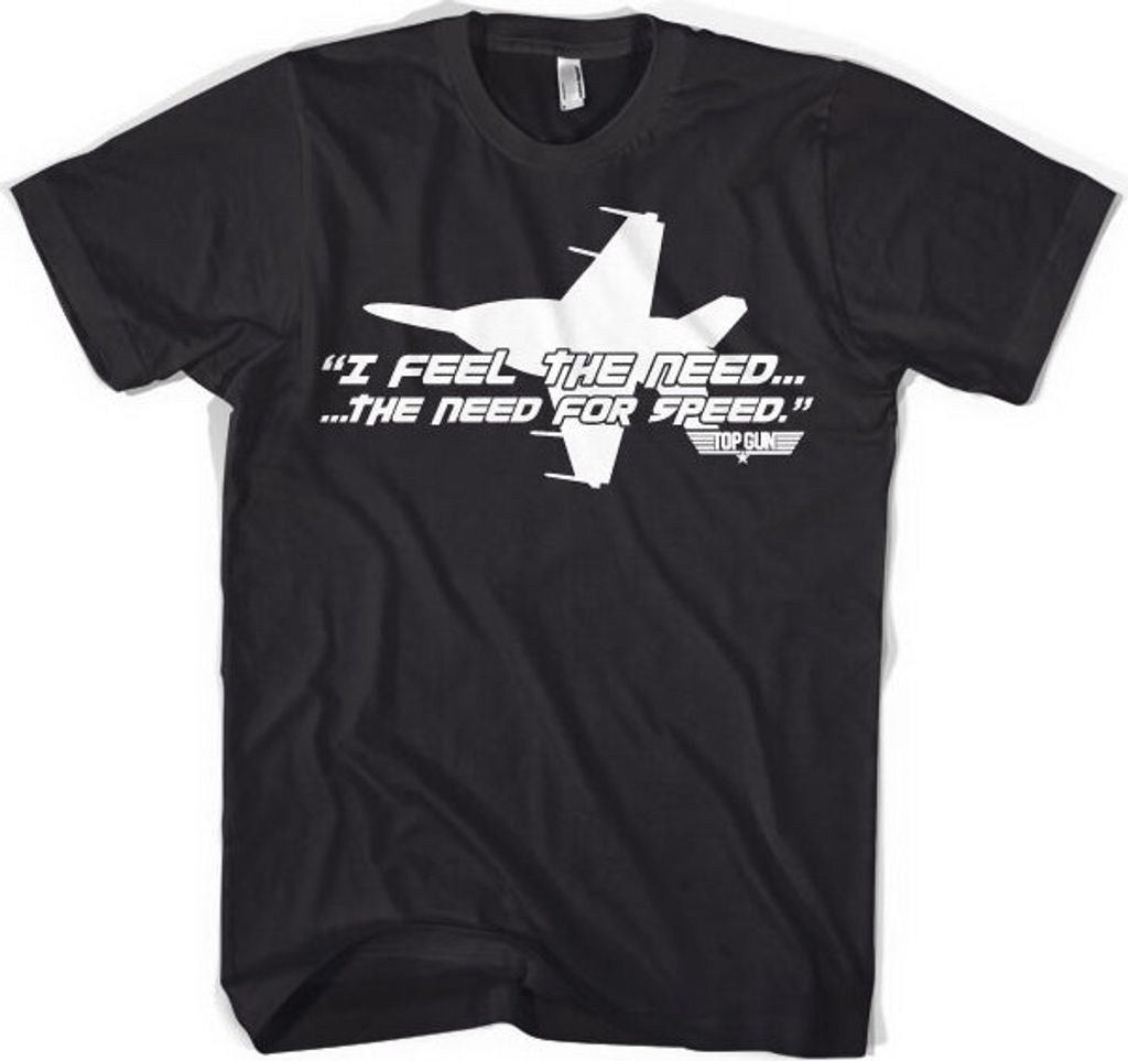 Top Gun - I Feel The Need For Speed T-Shirt - XX-Large - Black