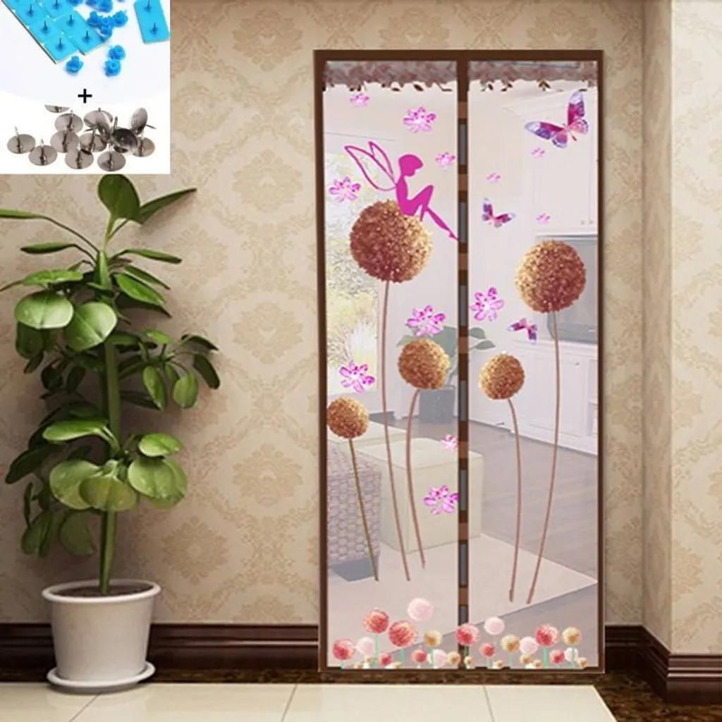 Magnetisches Fliegengitter, 100 x 210 cm, waschbar, Insektenschutz für Balkontür, Terrassentür, Schiebetür, Holz-, Eisen-, Aluminiumtüren (bra...