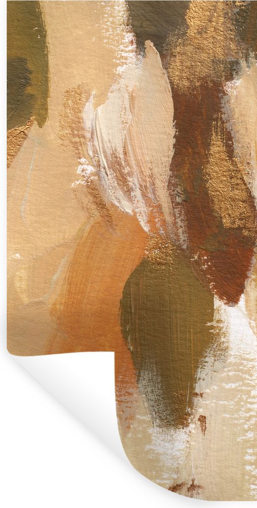 MuchoWow Wandtattoo Wandsticker Wandaufkleber Farbe - Orange - Grün 40x80 cm Selbstklebend und Repositionierbar - Repositionierbar - Wasser abwe...
