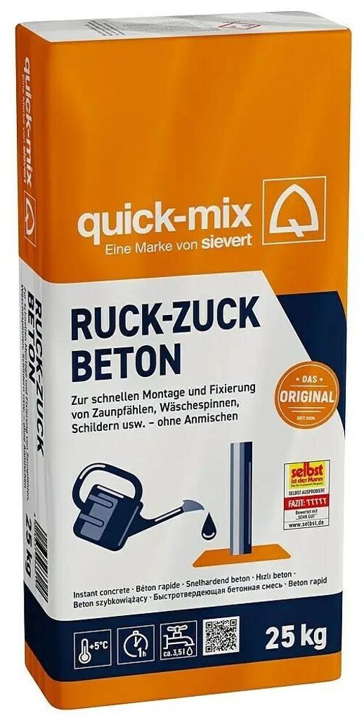 Quick Mix Ruck-Zuck 25kg Schnellbeton Fertiggemisch Produktbild 