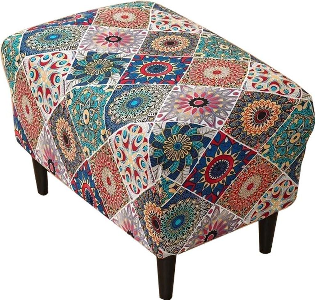 Bezug für Fußbank/Pouf mit Mandala-Muster Produktbild 