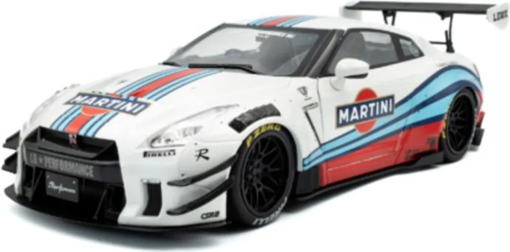 Miniature Nissan GT-R R35 Liberty Walk 2.0 Martini 2024 Solido 1:18 Métal