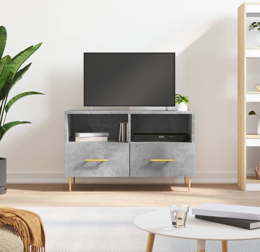 The Living Store TV-Schrank Betongrau 80x36x50 cm Holzwerkstoff