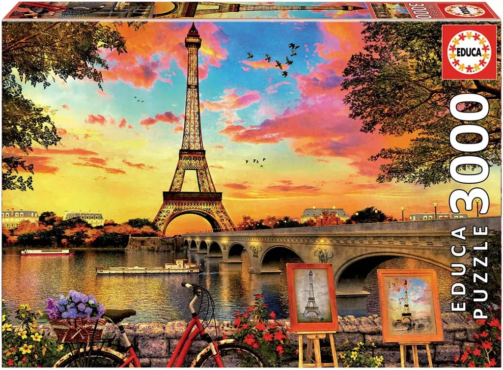 Puzzle Educa Coucher de soleil à Paris 3000 pièces - Réf 19053 de Luxe