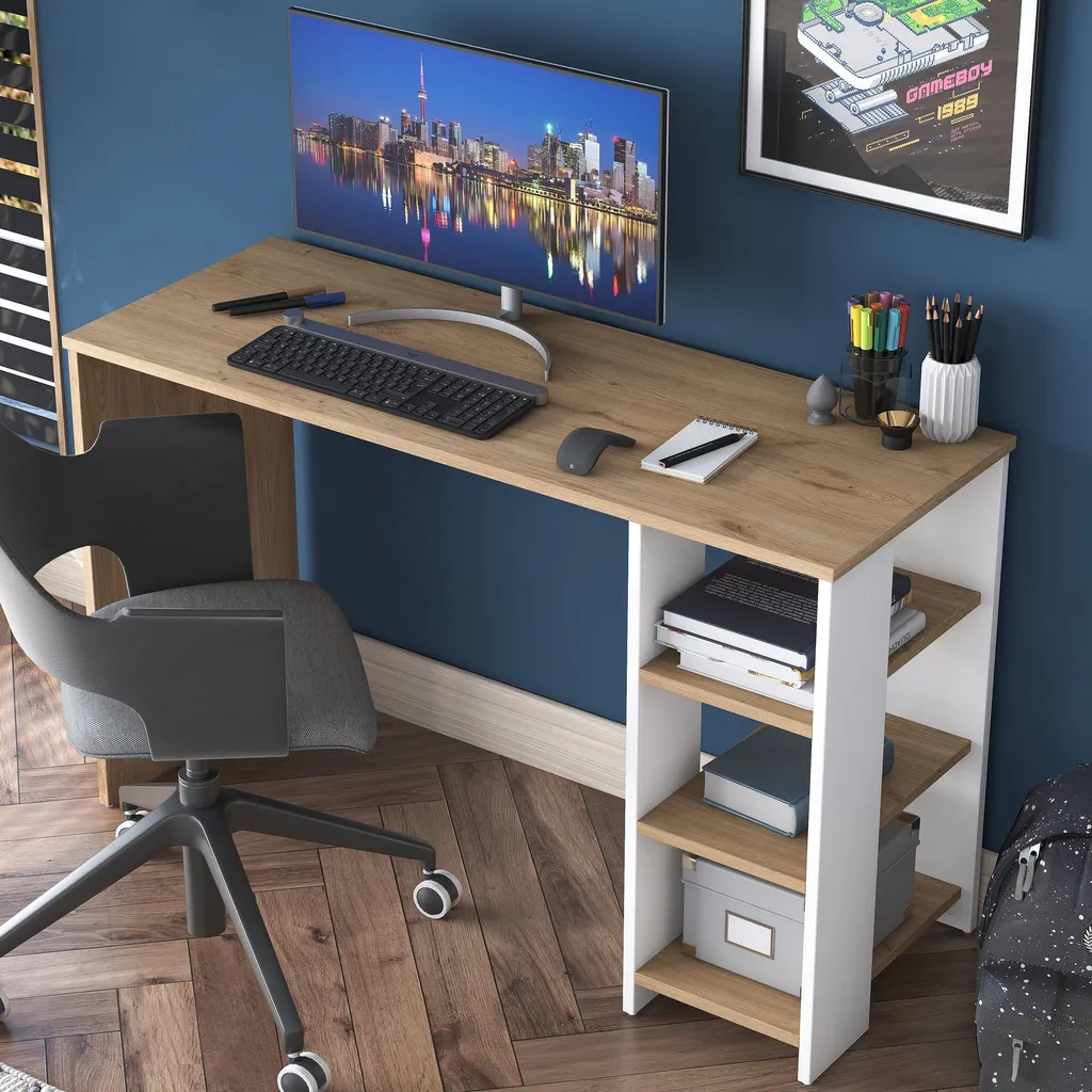 Bureau compact Skye Decor HA108 en noyer, idéal pour optimiser l'espace - 2