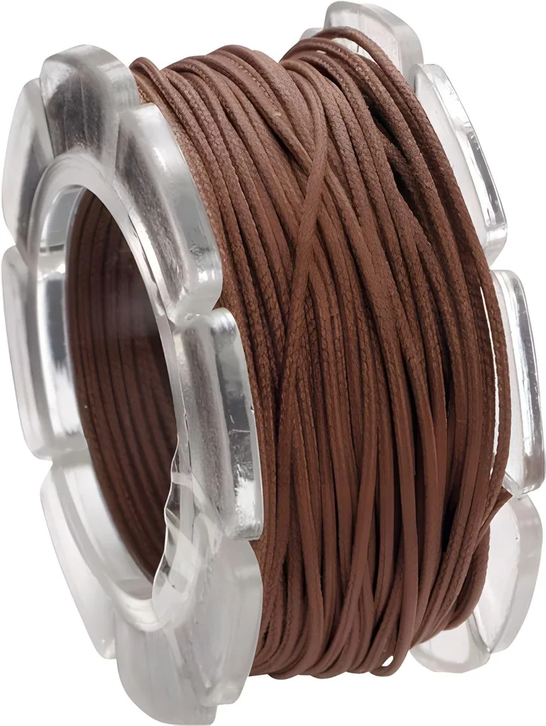 Fil ciré anti-effilochage marron 1mm KNORR prandell pour perles