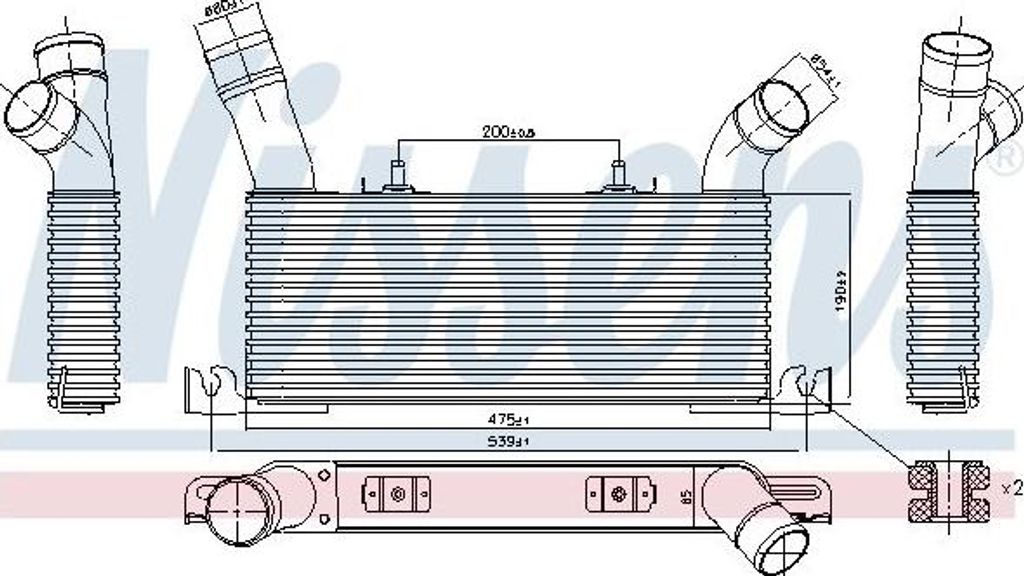 NISSENS 961006 Turboladerkühler OE 1530A052 kompatibel mit Pajero