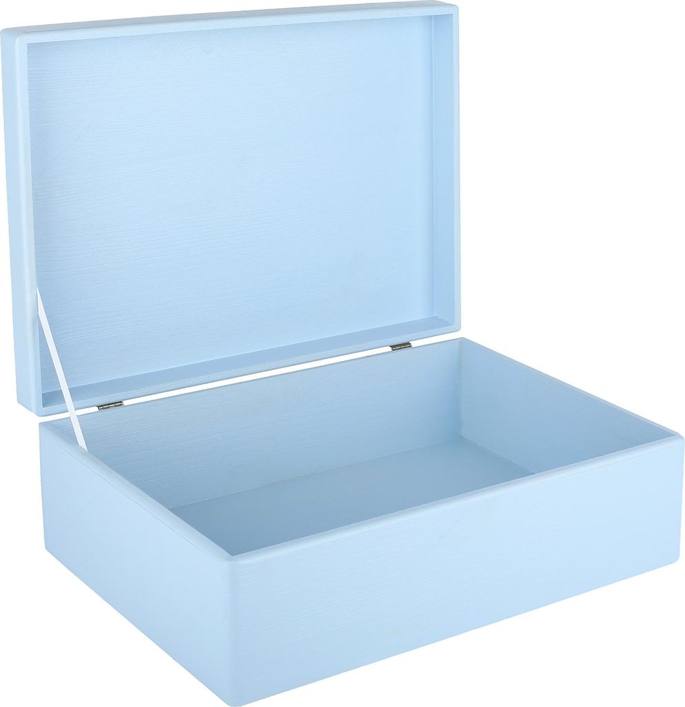 Creative Deco Boite de Rangement en Bois Bleu 40 x 30 x 14 Image du produit 
