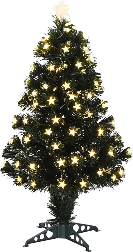 Luca Lighting Mercury Sapin de Noël Artificiel Fibre Optique - Vert H90 cm