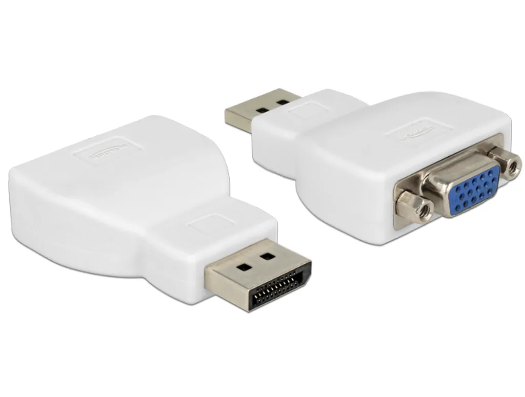 Adaptateur DP vers VGA blanc DisplayPort 1.2 haute résolution pour PC