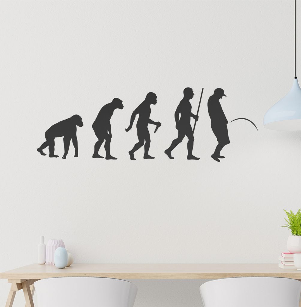 piss on urinieren Evolution Wandtattoo Wandaufkleber Wall Sticker - Dekoration, Küche, Wohnzimmer, Schlafzimmer, Badezimmer