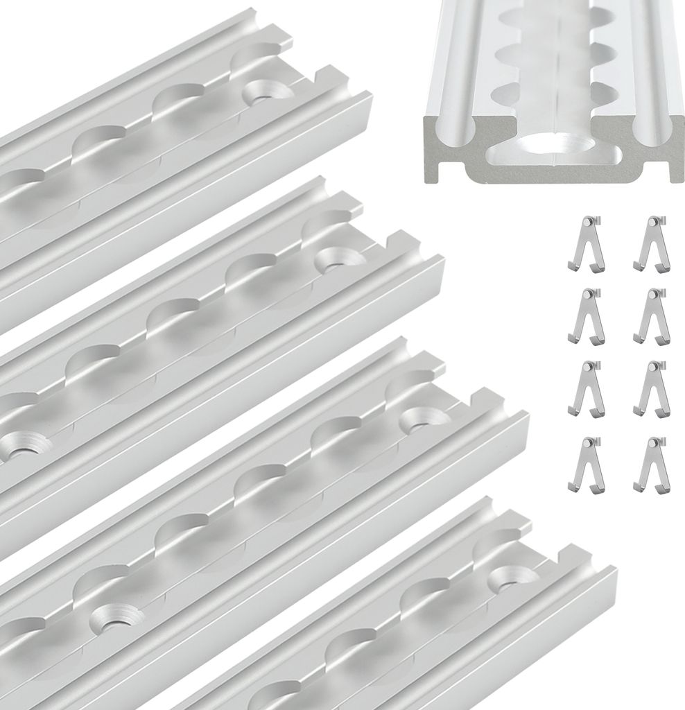 Bettizia Wohnmobil Zubehör, 1m Aluminium Airlineschiene Zurrösen mit 8 Einfach Fitting
