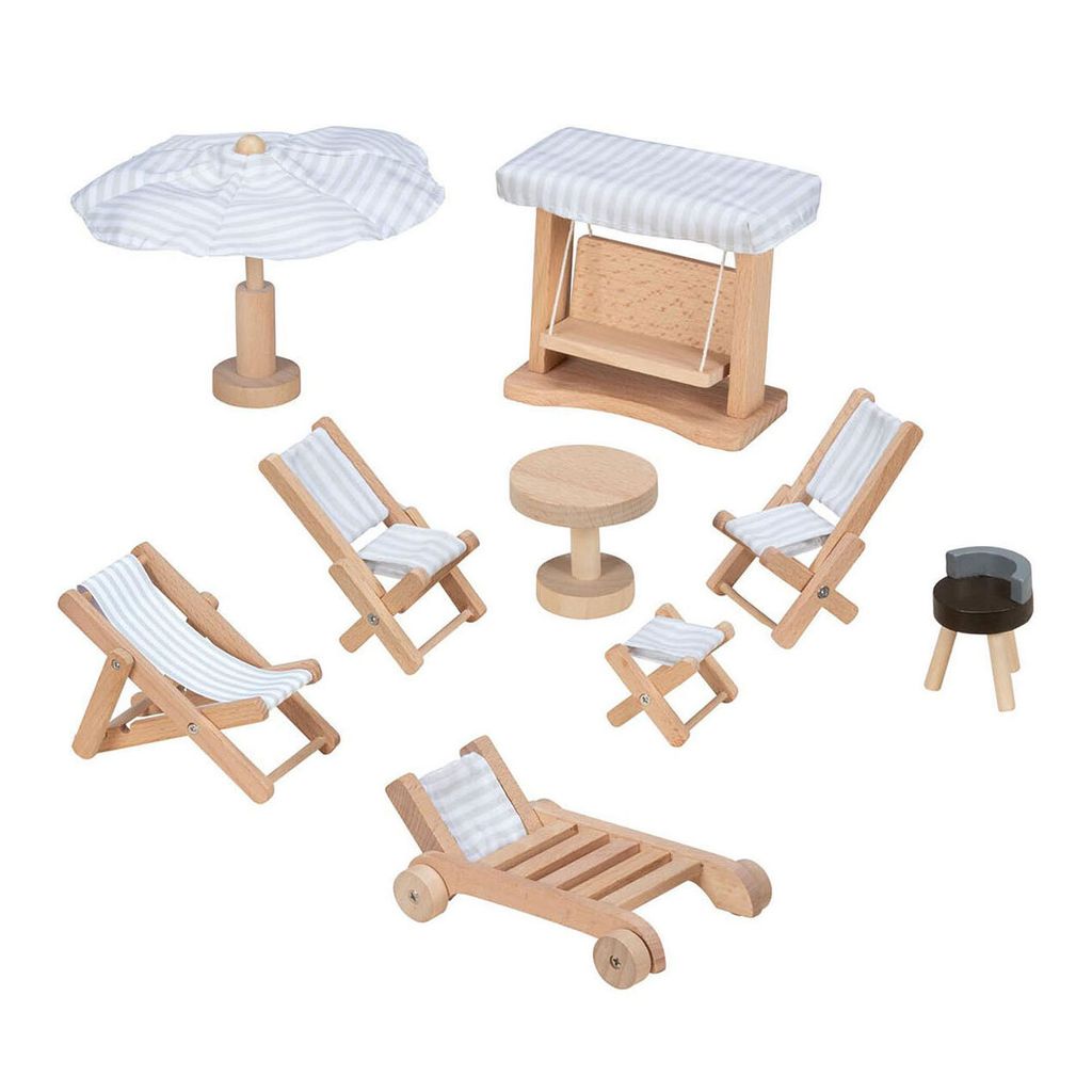 Goki Meubles de poupées en bois Meubles de jardin, 9dlg. Image du produit 