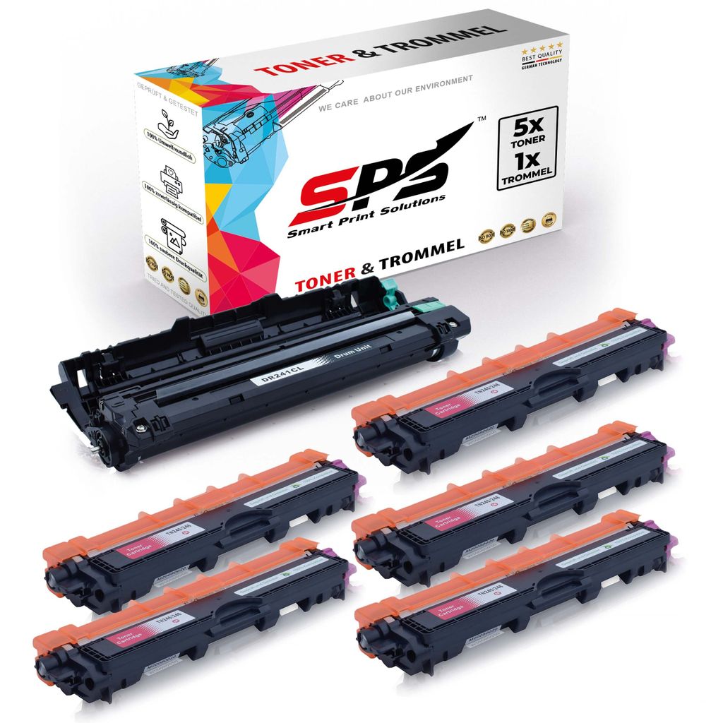 5x TN245 TN246 Toner Magenta + 1x DR241 Trommel kompatibel für Brother MFC-9142CDN Brother DR241 Brother TN245 TN246 MFC-9130 MFC-9130CW MFC-9131 ...