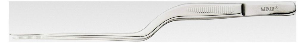 Präzisionszange aus Edelstahl 18/8, versetzte Spitze, 16,5 cm