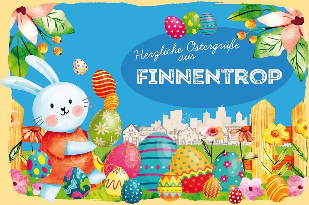vianmo Holzschild 12x18 cm Ostergrüße FINNENTROP