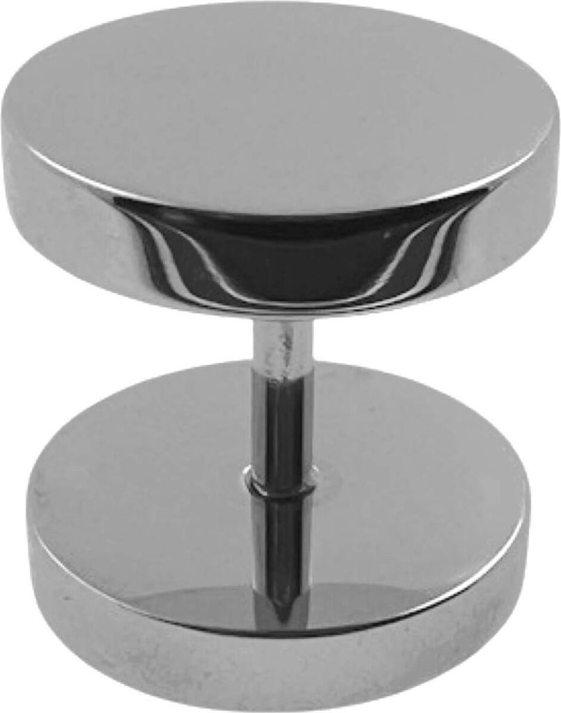 Fake Plug Ohrstecker 316L Chirurgenstahl in verschiedenen Farben und Größen Größe - 8 mm Farbe - Silber