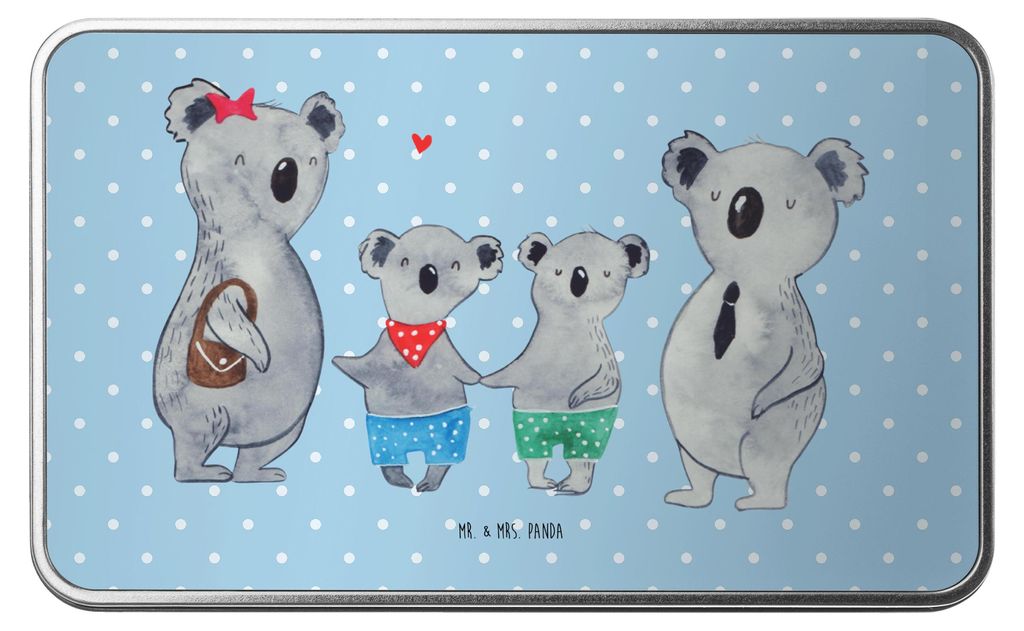 Mr. & Mrs. Panda Dose Koala Familie zwei - Blau Pastell - Geschenk, Beste, Keksdose, Familienzeit, Geschenkbox, Muttertag, Erinnerungsbox, Metallbo...