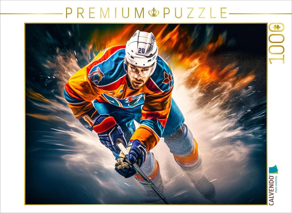 CALVENDO Puzzle Ein Motiv aus dem Kalender Eishockey und positive Gedanken | 1000 Teile Lege-Größe 64x48cm Foto-Puzzle für glückliche Stunden