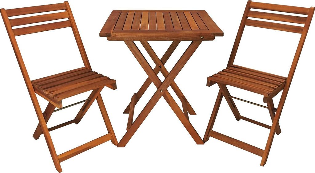 Balkonset, Bistroset, Tisch mit 2 Stühlen, braun Produktbild 